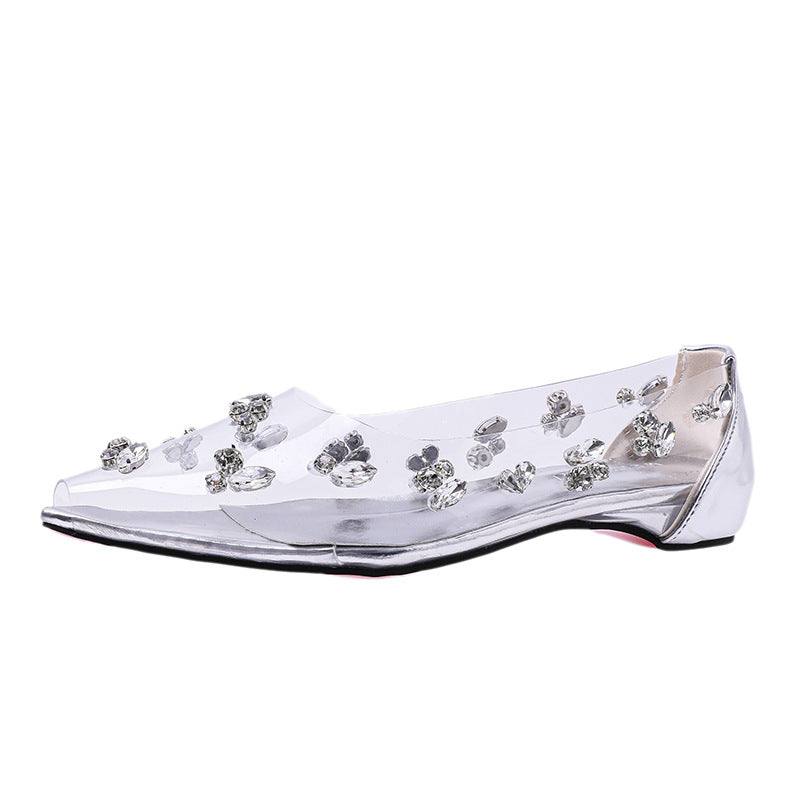Beautiful Shallow Mouth Transparent Rhinestone Pumps