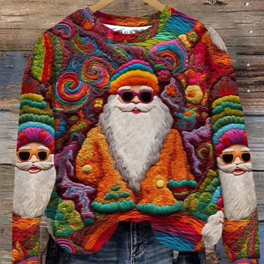 Dame alsidig jule sweatshirt med 3D digitalprint