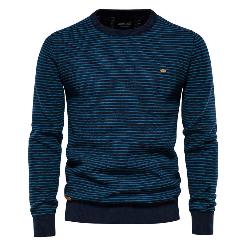 New Striped Long-sleeved Men's Sweater