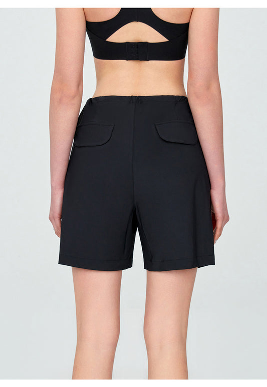 Sun Protection Yoga Shorts Women's Summer Double Pocket Outdoor Running Fitness