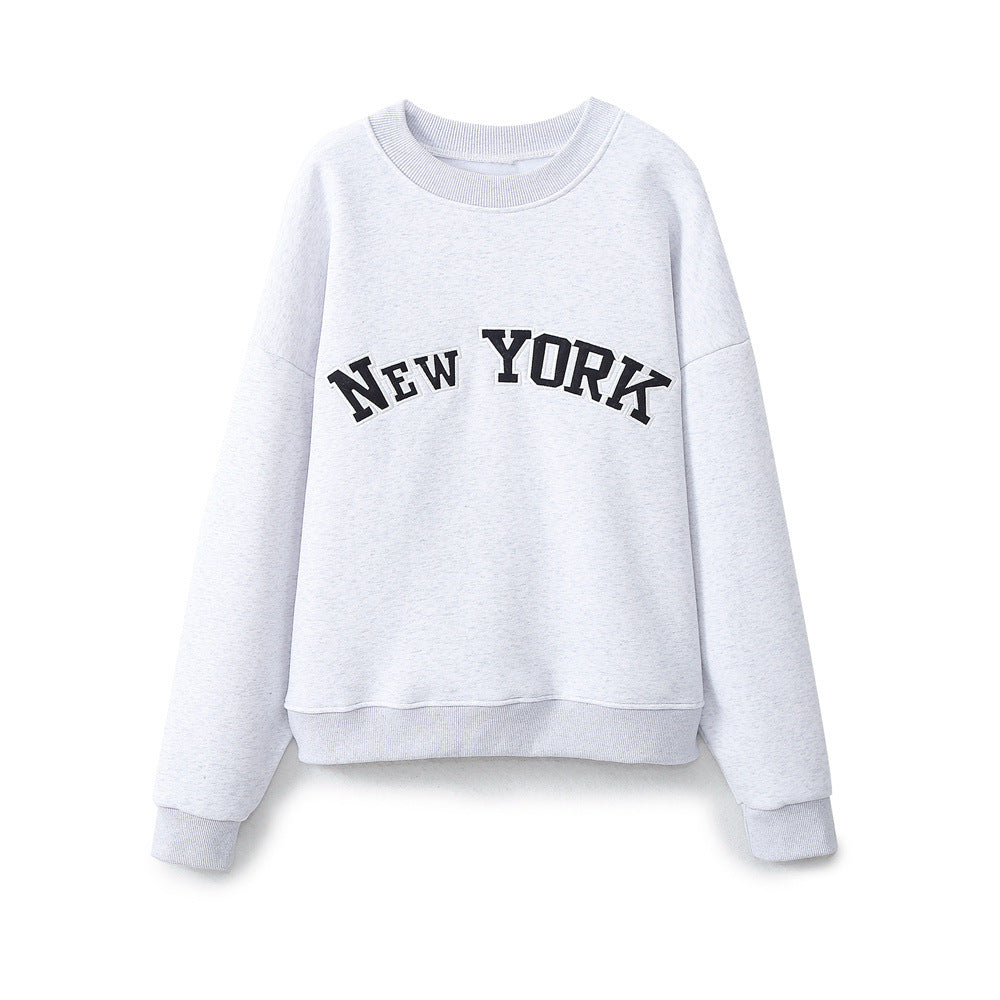 Women's Fashion Character Embroidery Flannel Sweater