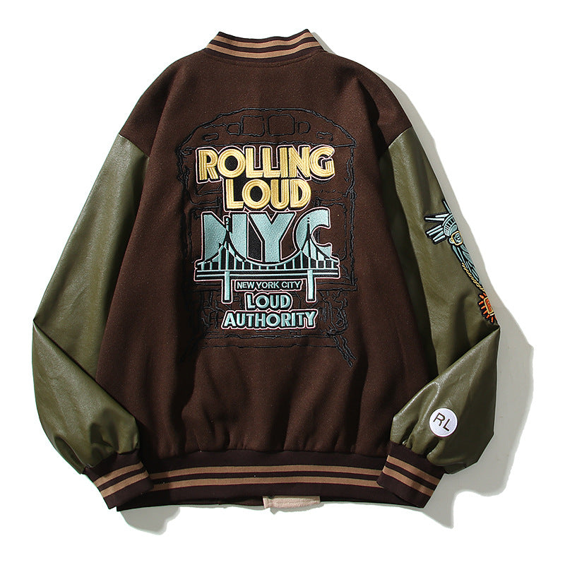 Embroidery Color Patchwork Baseball Suit Men's And Women's Models