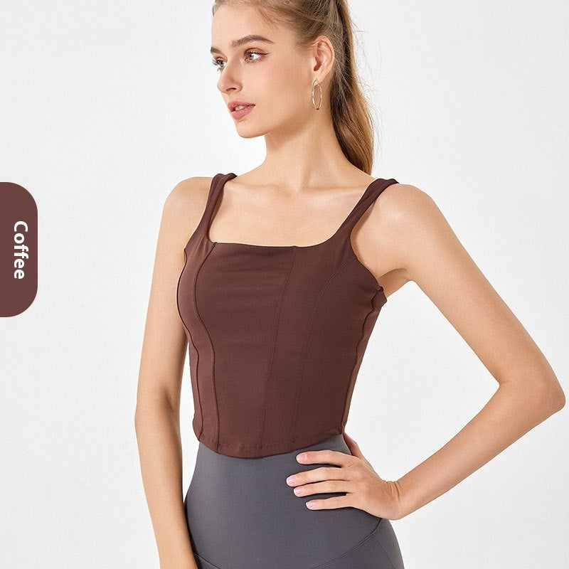 Nude Feel Women's Sports Vest With Chest Pad