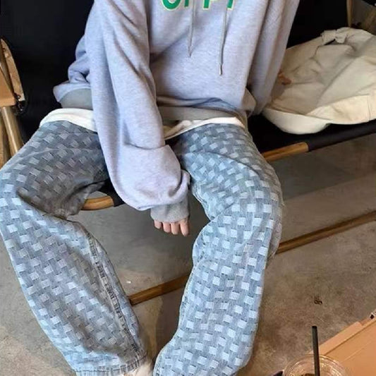 Fashion Loose Checked Casual Pants