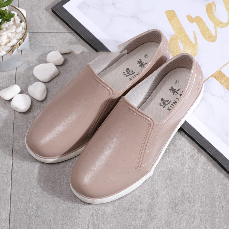 Spring And Autumn Low-top Slip-on Women's Rain Boots Solid Color Fashion Waterproof