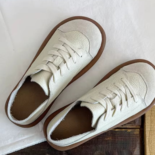 Ugly Cute Artistic Mori Girl White Shoes Round Toe