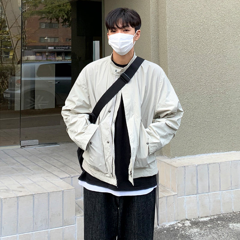 Solid Loose Casual Mock Neck Top