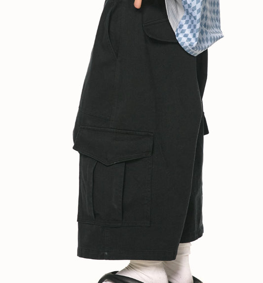 Vintage shorts i amerikansk stil med slidt look og store lommer