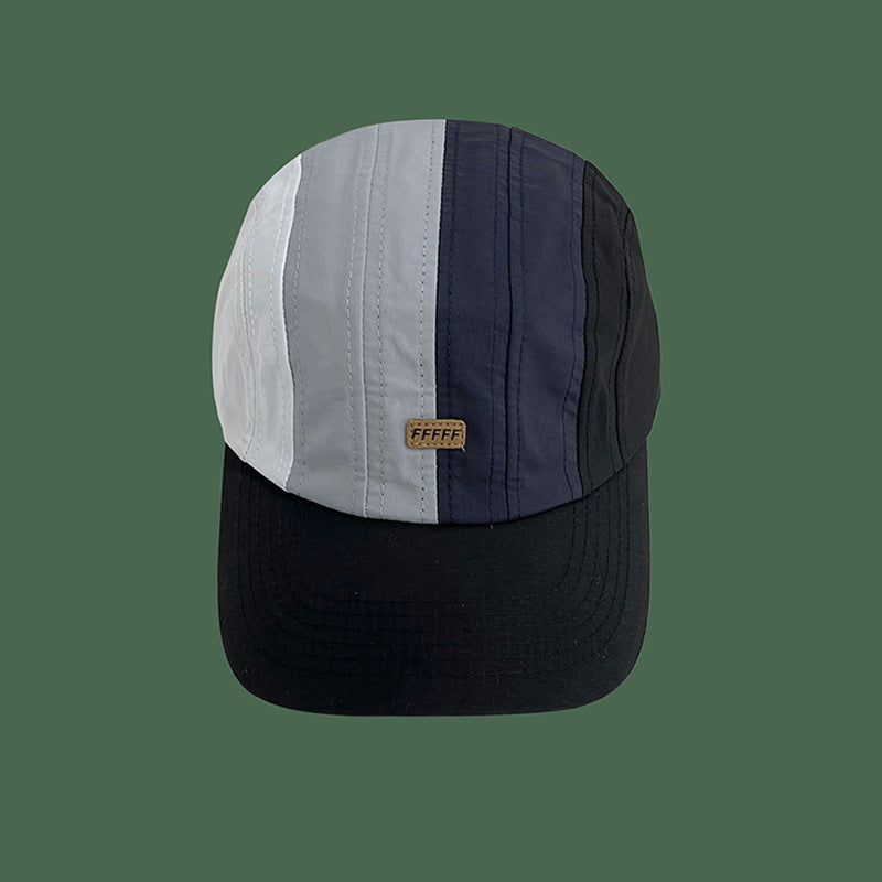 Korean Ins Rainbow Color-blocking Peaked Cap Sun-proof Quick-drying
