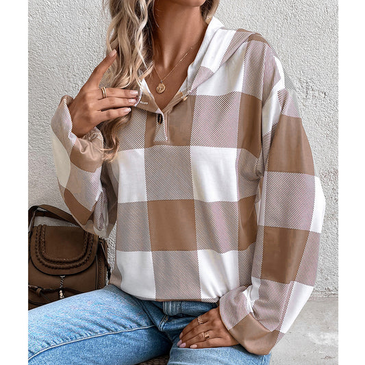 Loose Casual Fashion Button Long Sleeve Hooded Sweater