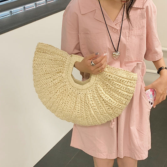 Weaving Beach Bag Retro Commuter's All-matching Casual Handbag