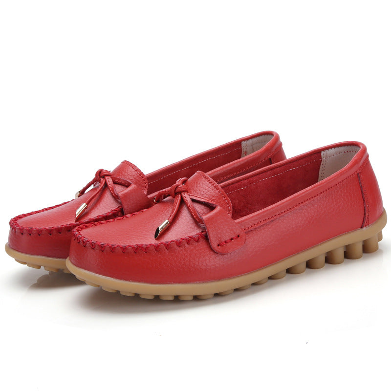 Women's Casual Flat Two-layer Cowhide Gommino