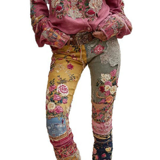 Womens Stylish Casual Slim-fit Printed Pants
