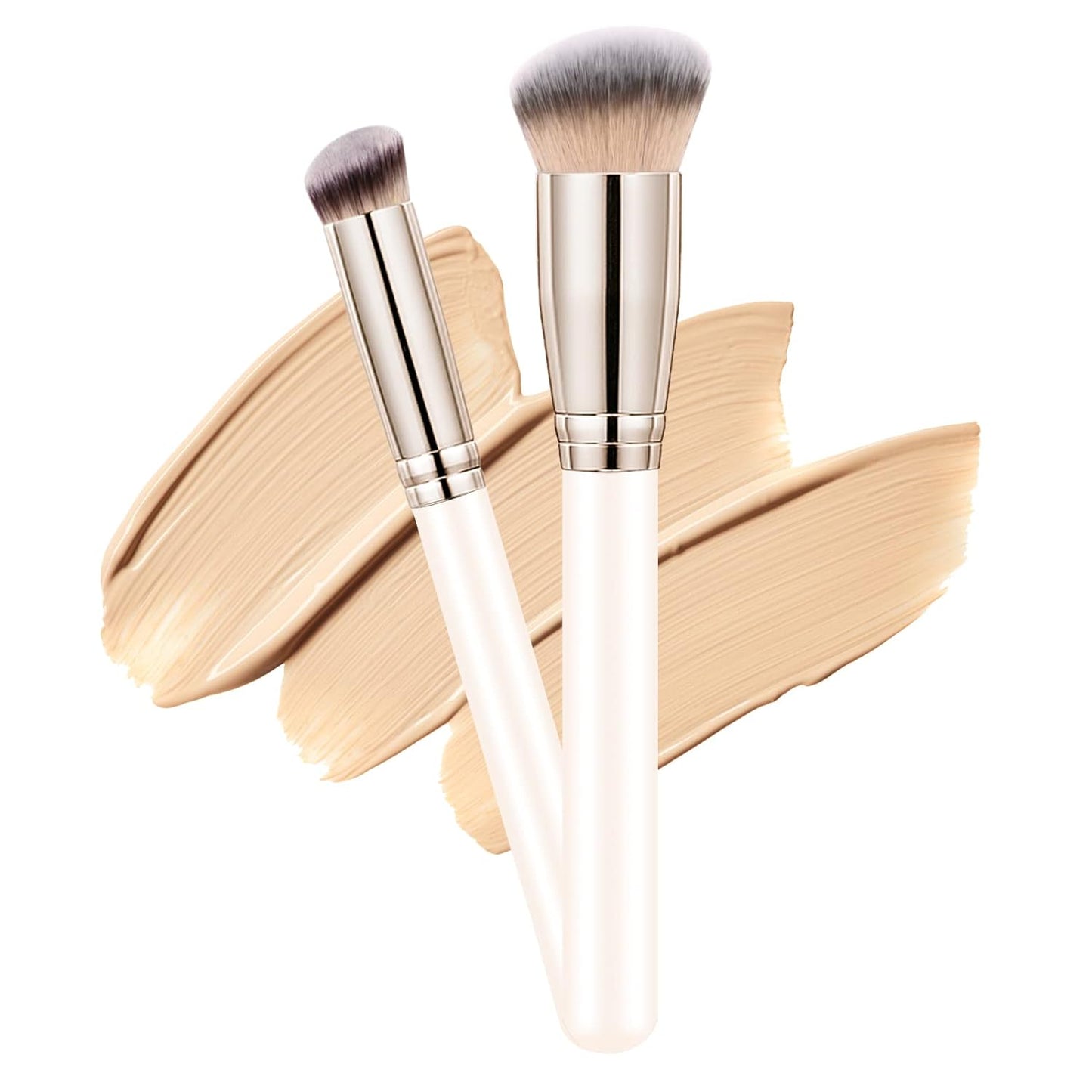 Makeup Brushes Pro Foundation Brush and Flawless Concealer Brush Perfect for Any Look Premium Luxe Hair Contour Brush Perfect for Blending Liquid,Buffing,Cream,Sculpting,Mineral Makeup