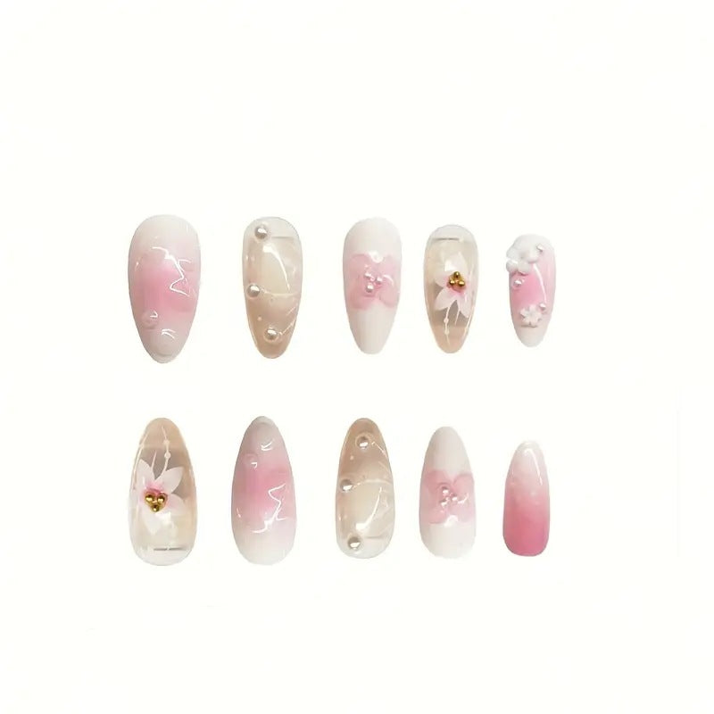 Pure Desire Sweet Flowers Wear Armor Removable Fake Nails