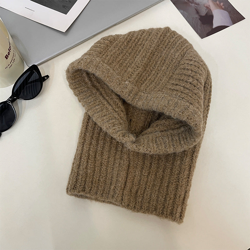 Warm Woolen Hat Scarf One Female Winter Earflaps Knitted Hat