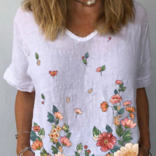 Trykt farve T-shirt til kvinder til sommer