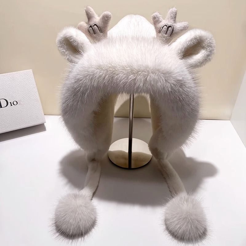 Plush Knitted Hat Women's Winter