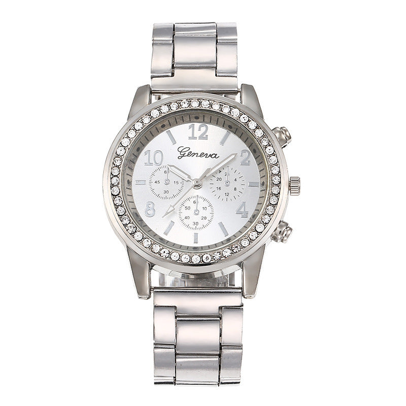 Women's Diamond Business Steel Belt Gift Box Fashionable All-match Trendy Quartz Watch