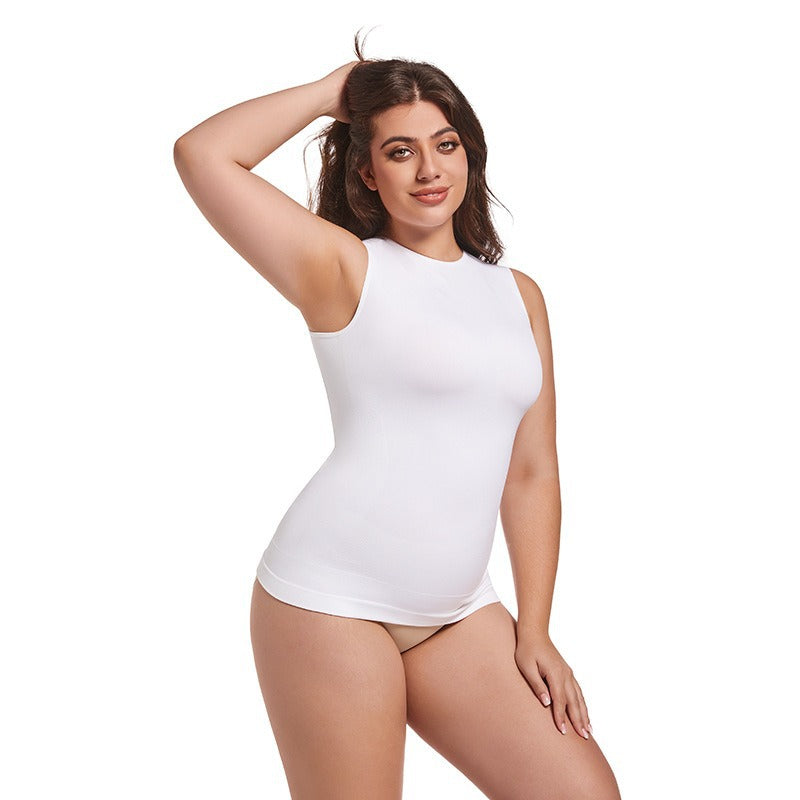 Women's Sleeveless Round Neck Slim Fit Skinny Body Shaping Top