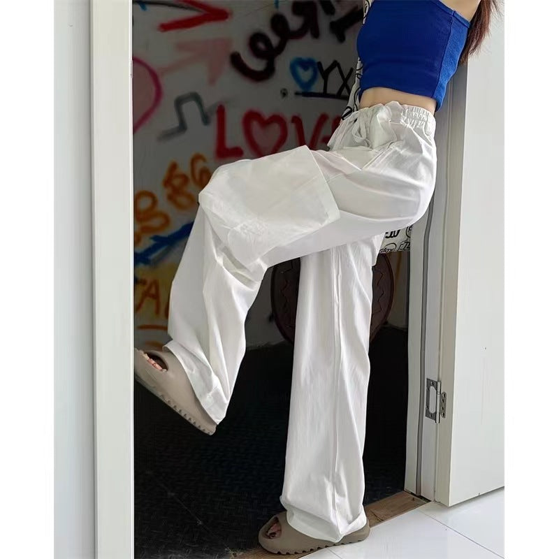 New Simple Harajuku Style Sports Pants Women's High Waist Show Thin