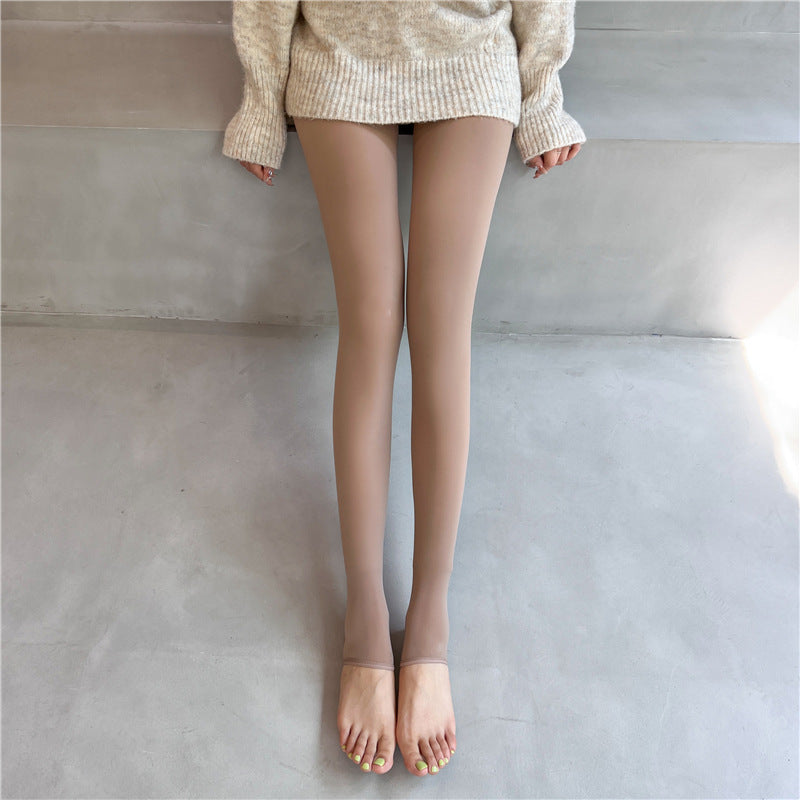 Nude One-piece Pants In Flesh Color Single-layer Bare Leg Pantyhose Female Leggings