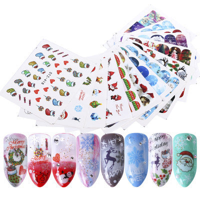 Nail Hot Watermark Stickers Suit Butterfly Fruit Lace Colorful Flowers Gold And Silver Gilding