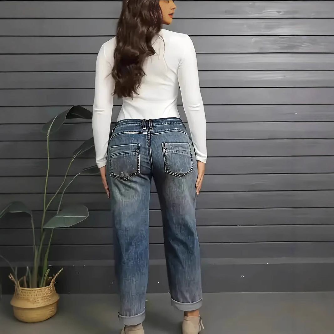 Jeans Relaxed Casual Versatile And Slimming