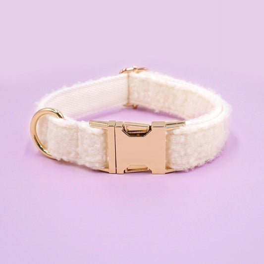Teddy Plush Pet Collar With Adjustable Lettering