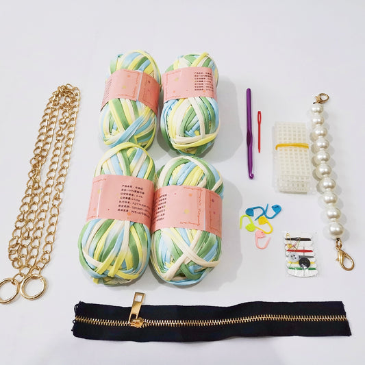 DIY Strikket Taske i Uld – Materialepakke til Håndlavet Diagonaltaske