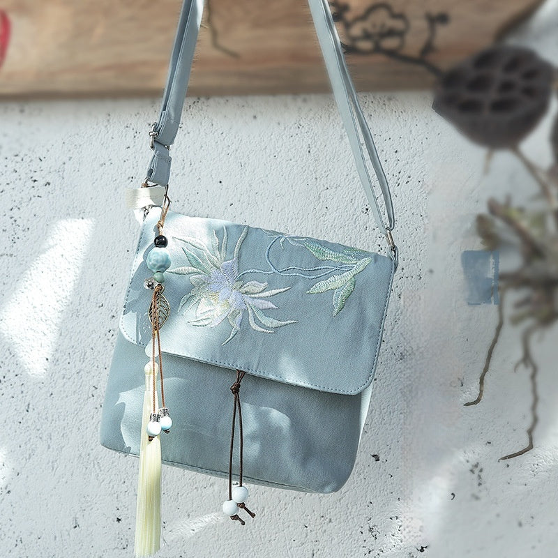 Cotton And Linen Antique Embroidery Crossbody Bag