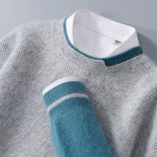Mink Sweater Men's Round Neck Thickened Loose And Warm