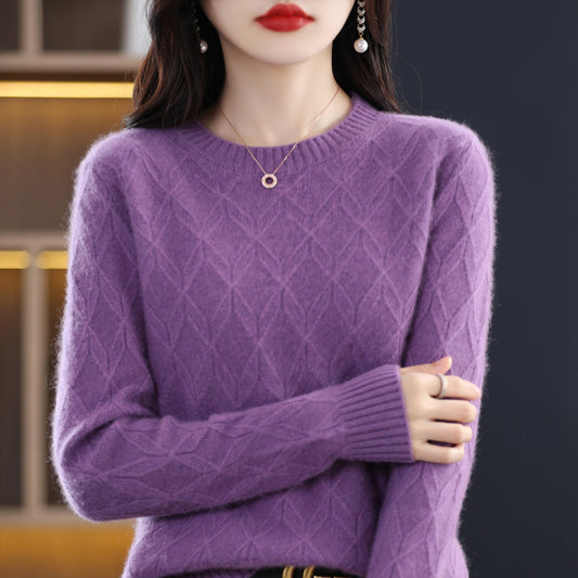 Women's Soft Glutinous Jacquard Sweater Thickened Autumn And Winter