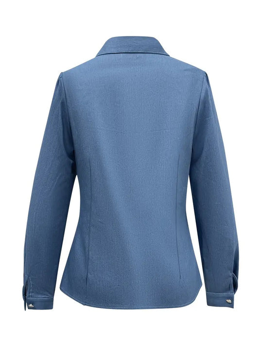 Women'S Western Patchwork Long Sleeve Shirt