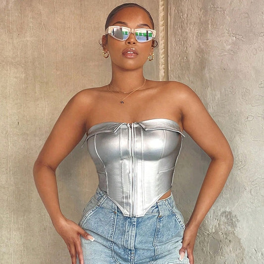 Fishbone-style Sexy Cardigan With A Zipper