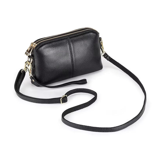 2024 Women's Genuine Leather Shoulder Bags - High-Quality Cow Leather Messenger, Clutch, and Crossbody Bags