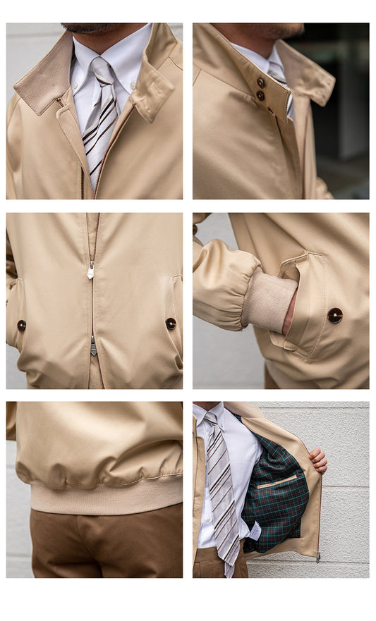 Vintage Stand-up Collar Short Jacket Waterproof For Men