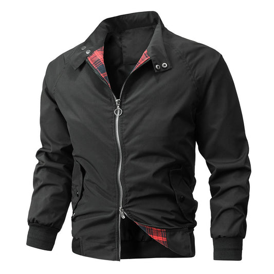 Men's Double Zippered Plaid Breathable Jacket