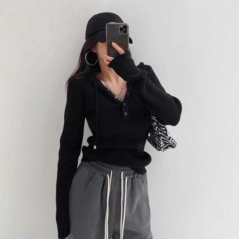 Women's Outer Wear Slim Pullover Hooded Sweater