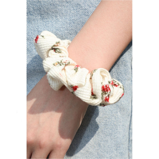 Plaid Print Large Intestine Ring Women's Hair Tie