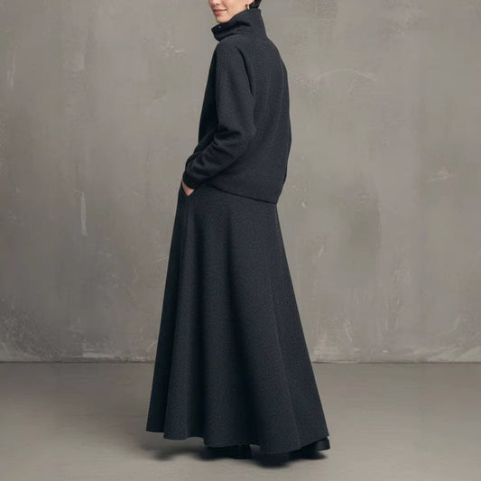 Elastic-waist Skirtminimalist And Versatile For Work Or Casual Wear