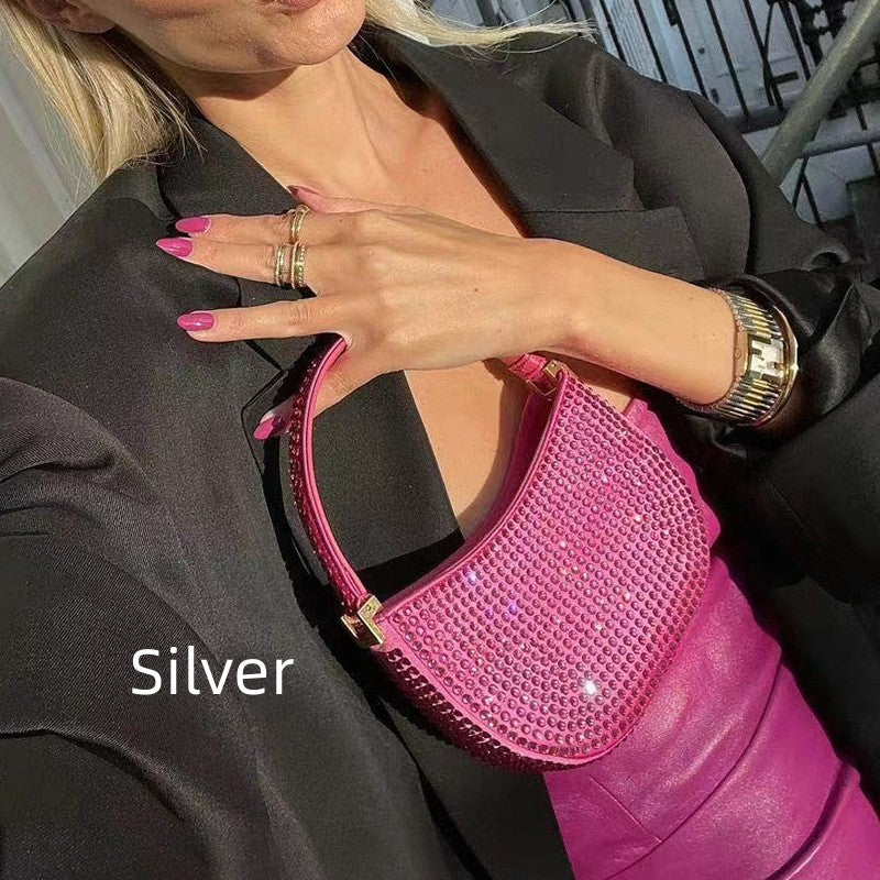 Stylish Diamond Single Shoulder Underarm Handbag