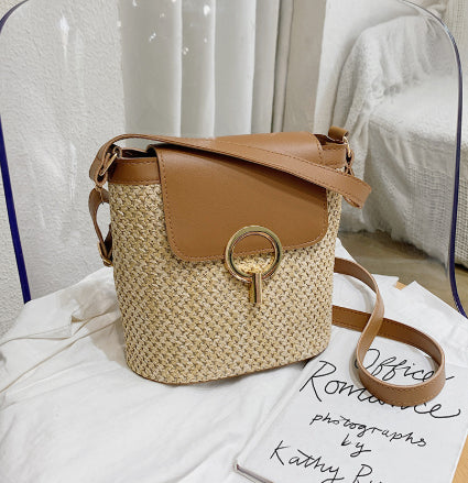 Bucket New Fashion Women's Fashion Western Style Woven Women's Bag Single Shoulder Bag