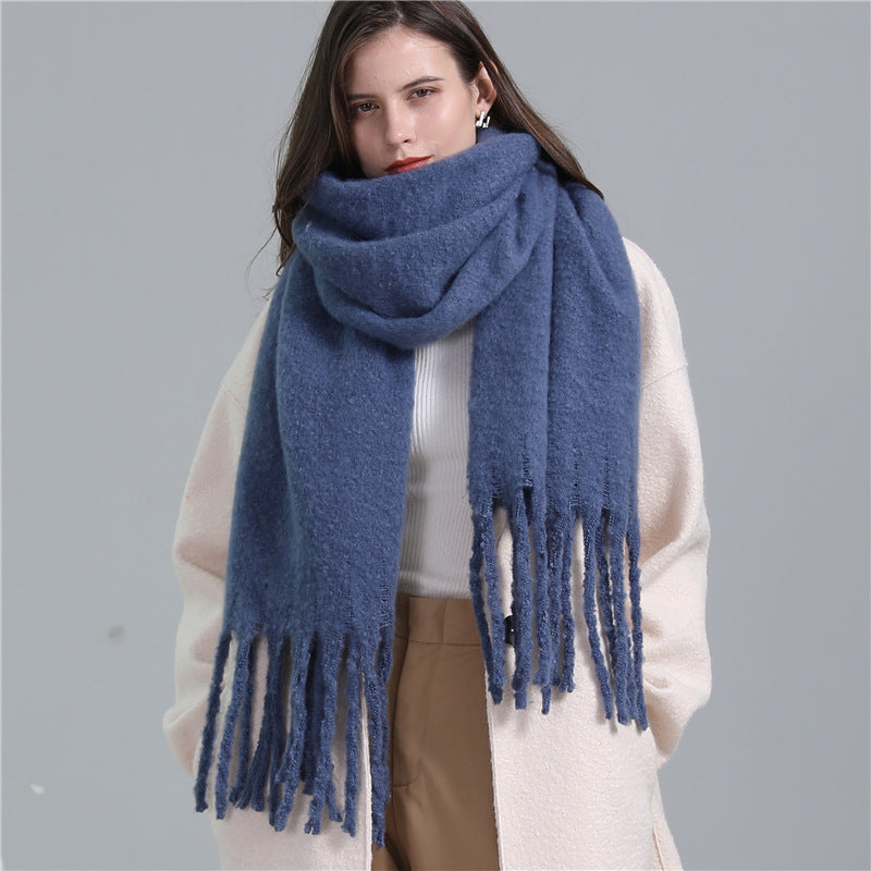 Ladies Fashion Lengthened Solid Color Scarf