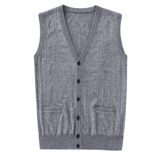 Herreuldvest Strikvest Mellemstor Herresweater