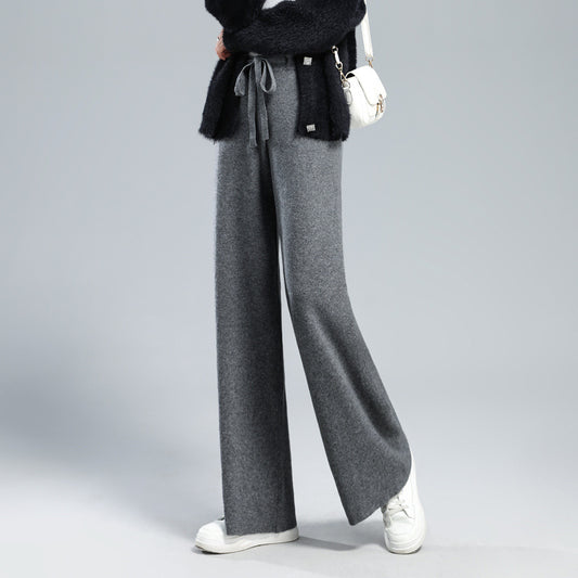 Women's Fashionable Cashmere Knitted Wide-leg Pants