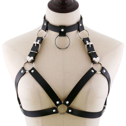 Trendy Punk Harajuku Performance Leather Collar Straps