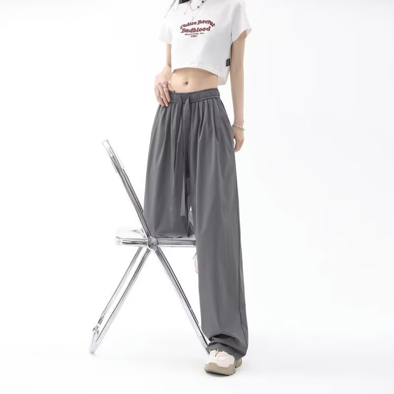 Quick-drying Ice Silk Wide-leg Retro Sports Casual Pants