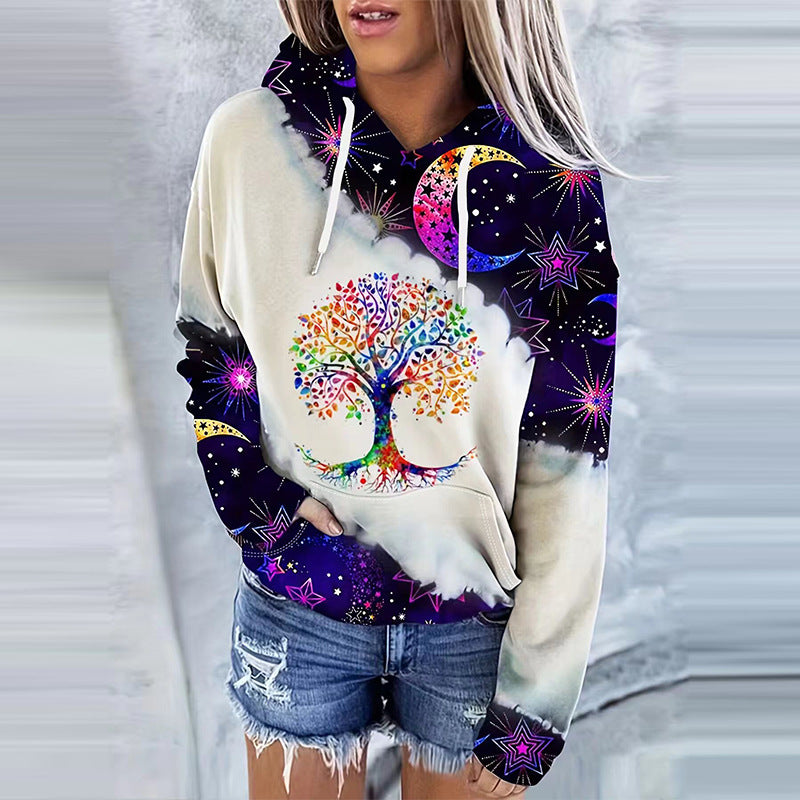 Digital Printing Stylish Fashion Ladies Hoodie Sweater