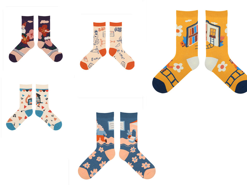 I Love Learning Series Of Personalized Mid-tube Women's Socks